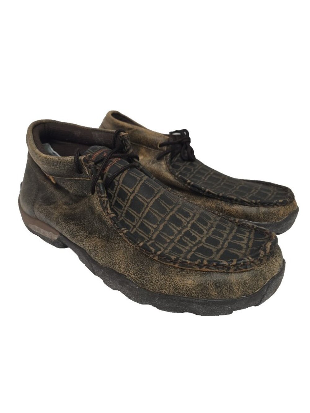 Twisted X Men's MDM0067 Driving Moc Cayman Print Brown Leather Size 10M